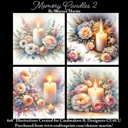 6x6 Memory Candles 2 - Illustrations for Cardmakers & Designers  
