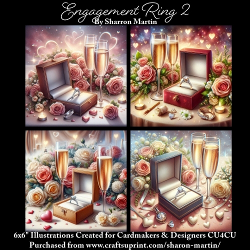 6x6 Engagement Ring 2 - Illustrations for Cardmakers & Designers  
