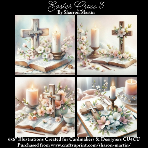 6x6 Easter Cross 3 - Illustrations for Cardmakers & Designers  