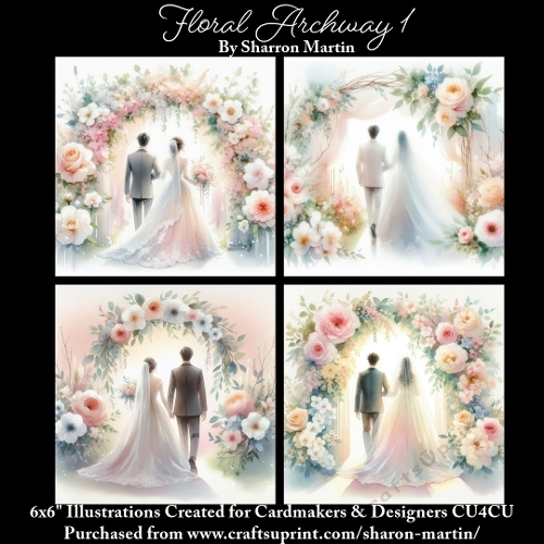 6x6 Floral Archway 1 - Illustrations for Cardmakers & Designers