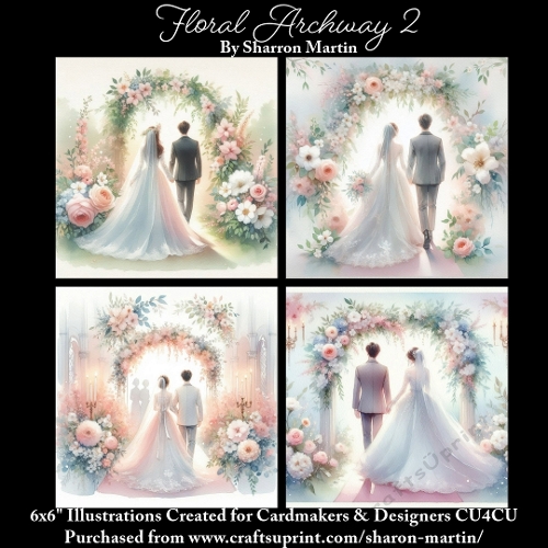 6x6 Floral Archway 2 - Illustrations for Cardmakers & Designers