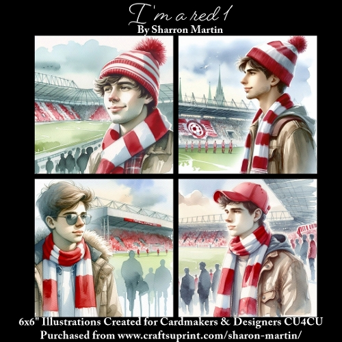 6x6 Im a Red 1 - Illustrations for Cardmakers & Designers