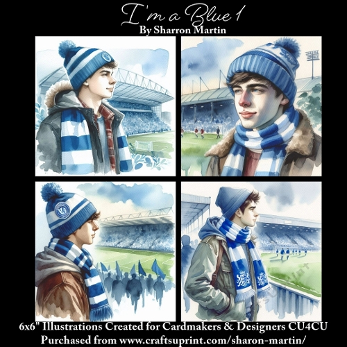6x6 Im a Blue 1 - Illustrations for Cardmakers & Designers
