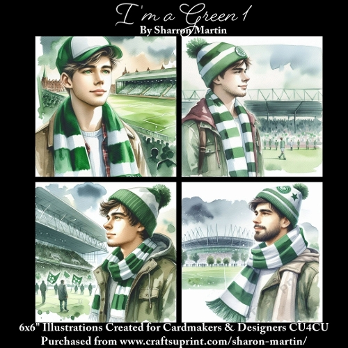 6x6 Im a Green 1 - Illustrations for Cardmakers & Designers