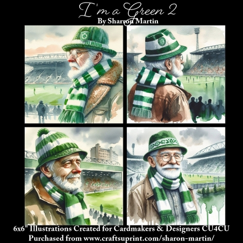 6x6 Im a Green 2 - Illustrations for Cardmakers & Designers
