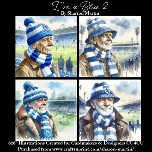 6x6 Im a Blue 2 - Illustrations for Cardmakers & Designers
