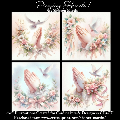 6x6 Praying Hands 1 - Illustrations for Cardmakers & Designers
