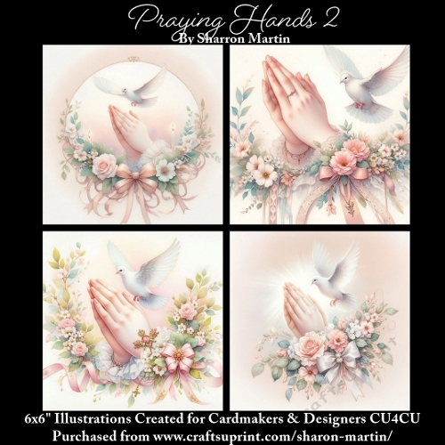 6x6 Praying Hands 2 - Illustrations for Cardmakers & Designers