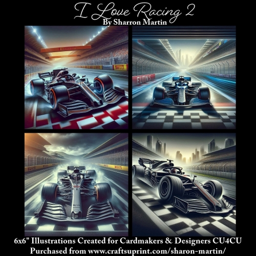 6x6 I Love Racing 2 - Illustrations for Cardmakers & Designers