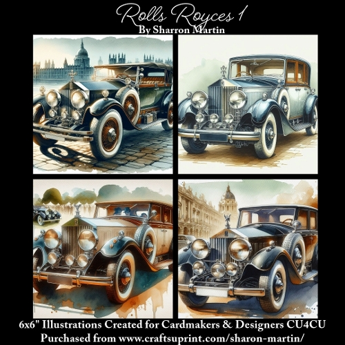 6x6 Rolls Royce 1 - Illustrations for Cardmakers & Designers