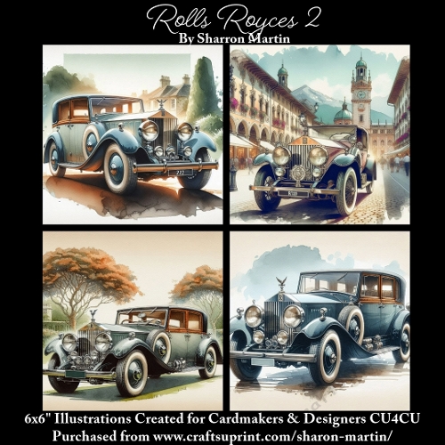 6x6 Rolls Royce 2 - Illustrations for Cardmakers & Designers