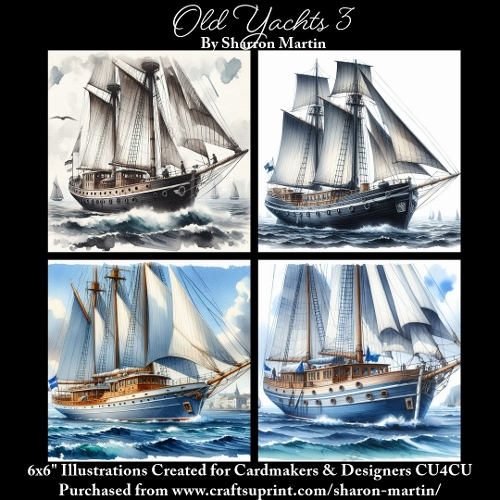 6x6 Old Yachts 3 - Illustrations for Cardmakers & Designers