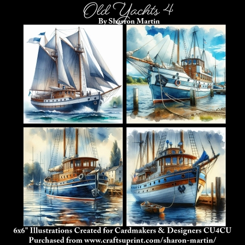 6x6 Old Yachts 4 - Illustrations for Cardmakers & Designers