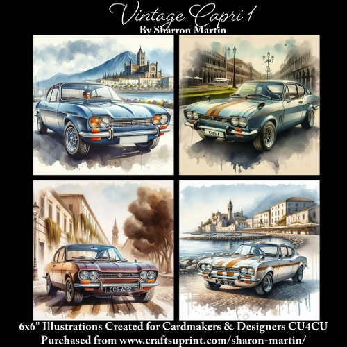 6x6 Vintage Capri 1- Illustrations for Cardmakers & Designers