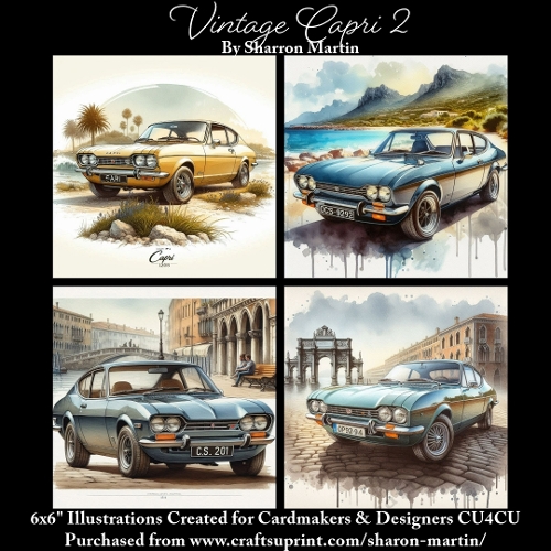 6x6 Vintage Capri 2- Illustrations for Cardmakers & Designers