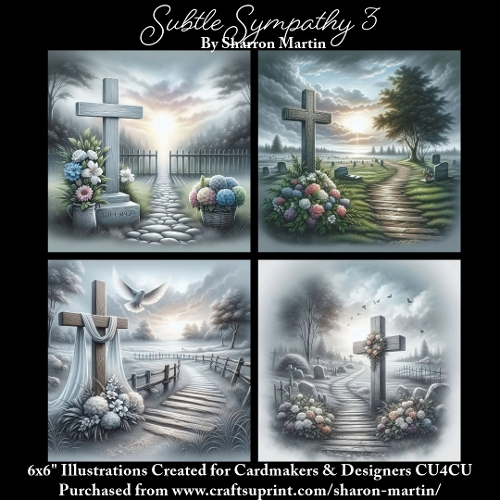 6x6 Subtle Sympathy 3 - Illustrations for Cardmakers & Designers