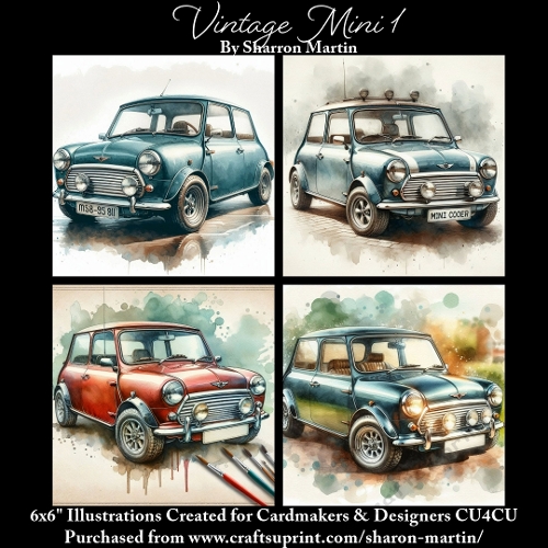 6x6 Vintage Mini 1 - Illustrations for Cardmakers & Designers