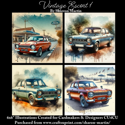 6x6 Vintage Escort 1 - Illustrations for Cardmakers & Designers