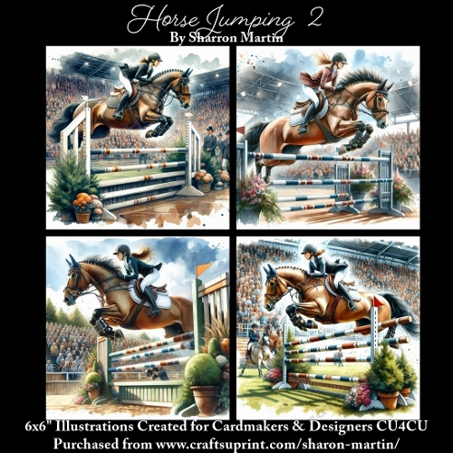 6x6 Horse Jumping 2 - Illustrations for Cardmakers & Designers