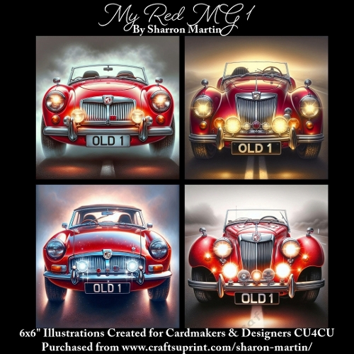 6x6 My Red MG 1 - Illustrations for Cardmakers & Designers
