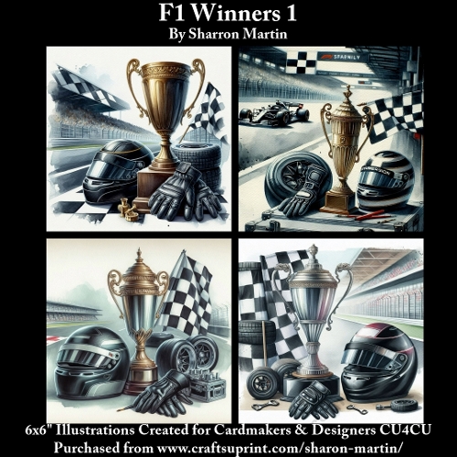 8x8 F1 Winners 1 - Illustrations for Cardmakers & Designers 