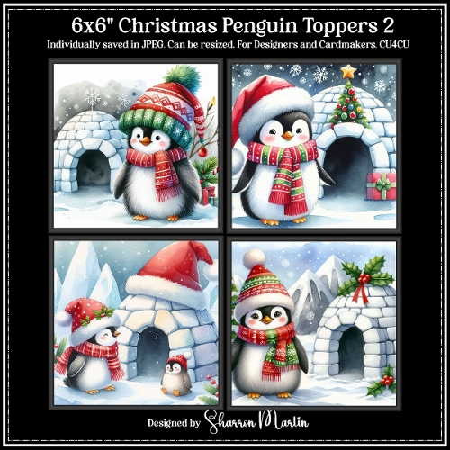 6x6 Christmas Penguins 2