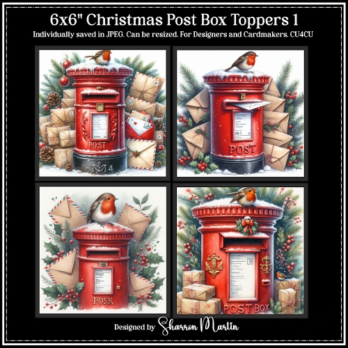 6x6 Christmas Post Box 1 - Illustrations for Cardmakers & Designers 