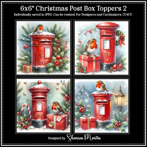 6x6 Christmas Post Box 2 - Illustrations for Cardmakers & Designers 