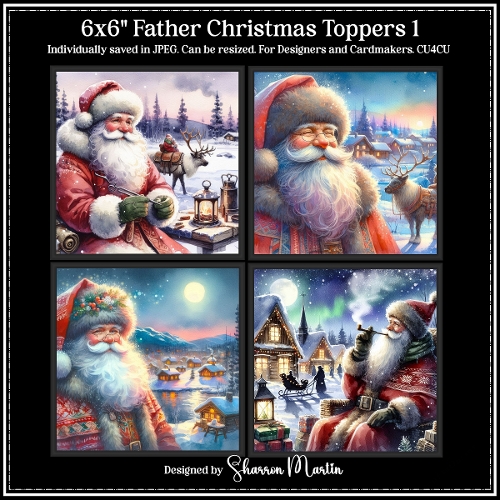 6x6 Father Christmas 1 - Illustrations for Cardmakers & Designers 
