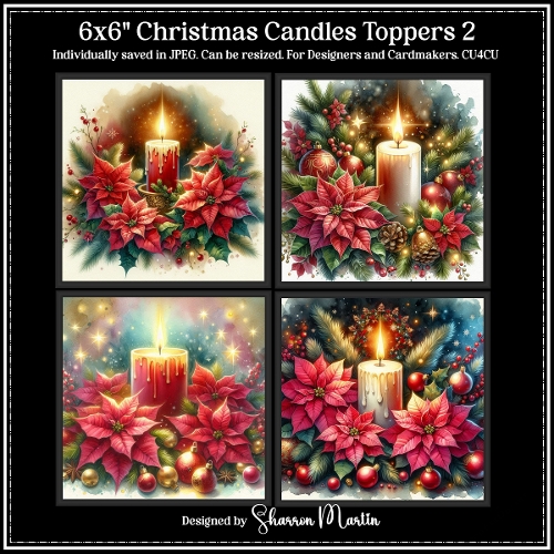 6x6 Christmas Candle 2- Illustrations for Cardmakers & Designers 
