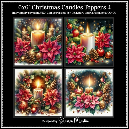 6x6 Christmas Candle 4 - Illustrations for Cardmakers & Designers 
