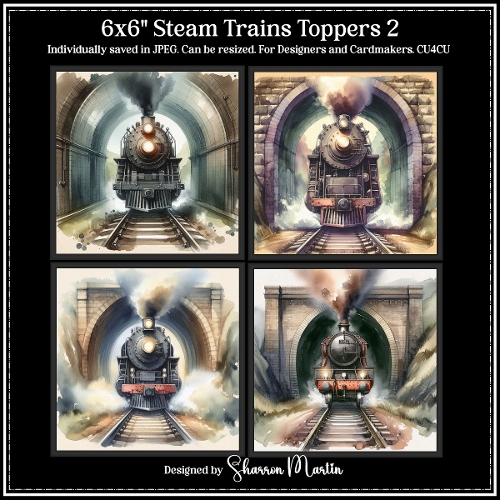 6x6 Steam Trains 2 - Illustrations for Cardmakers & Designers 