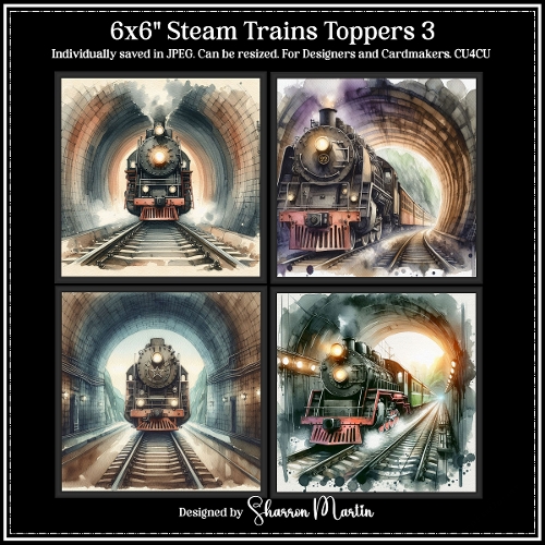 6x6 Steam Trains 3 - Illustrations for Cardmakers & Designers 
