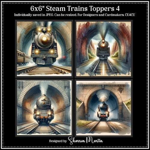 6x6 Steam Trains 4 - Illustrations for Cardmakers & Designers 