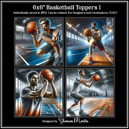 6x6 Basketball 1 - Illustrations for Cardmakers & Designers 