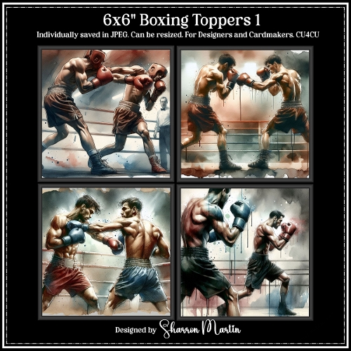 6x6 Boxing 1 - Illustrations for Cardmakers & Designers 