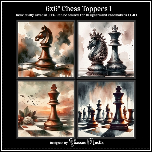 6x6 Chess 1 - Illustrations for Cardmakers & Designers 