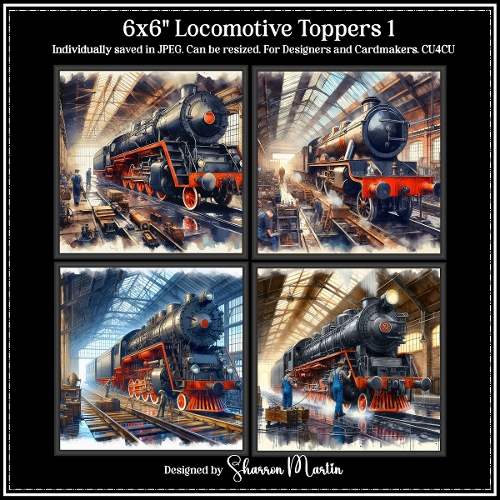 6x6 Loco 1 - Illustrations for Cardmakers & Designers 