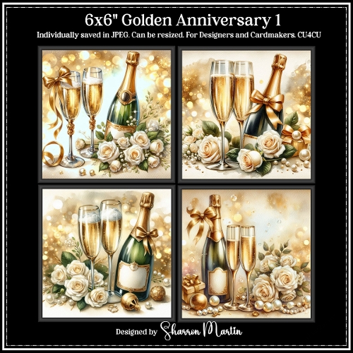 6x6 Golden Anniversary 1 - Illustrations for Cardmakers & Designers 