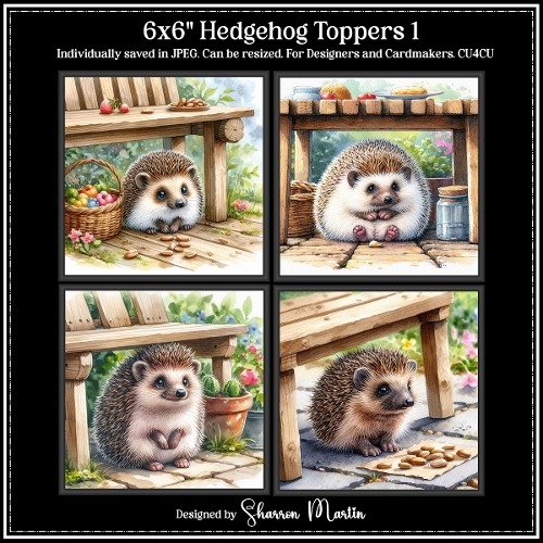 6x6 Hedgehogs 1 - Illustrations for Cardmakers & Designers 
