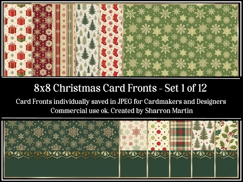 8x8 Christmas Card Fronts 1-12 JPEG