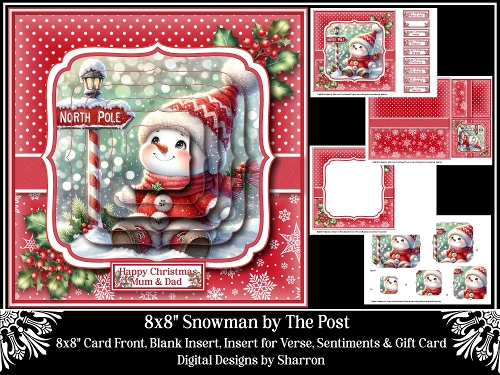 8x8 Snowman by the Post Mini Kit 1 - x4 A4 Sheets