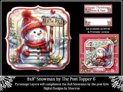 8x8 Snowman by The Post Topper 6 Pyramage Layers 