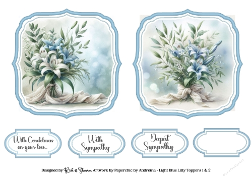 Light Blue Lily Toppers with Sentiments 1 & 2