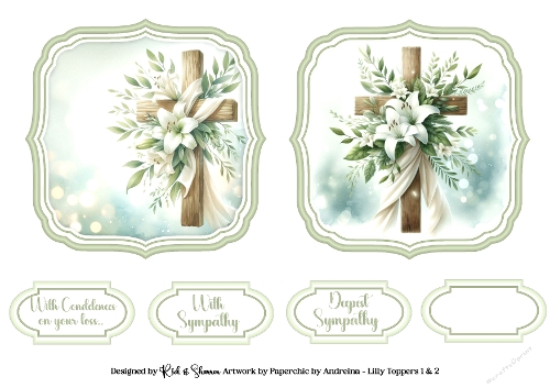 White Lily Toppers with Sentiments 1 & 2