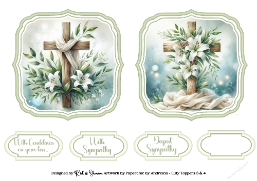 White Lily Toppers with Sentiments 3 & 4