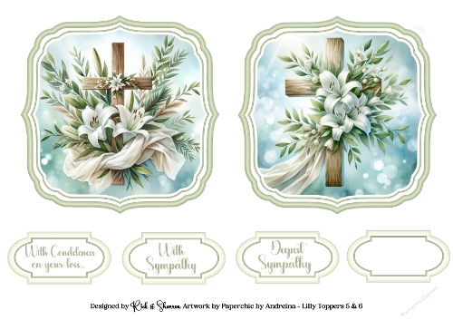 White Lily Toppers with Sentiments 5 & 6