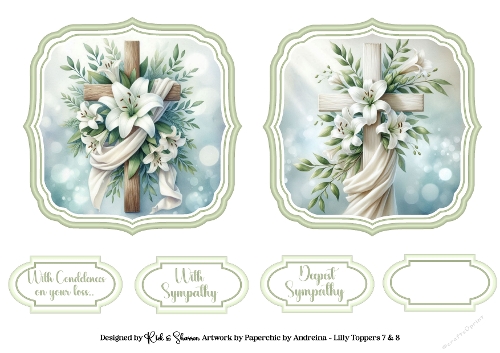 White Lily Toppers with Sentiments 7 & 8