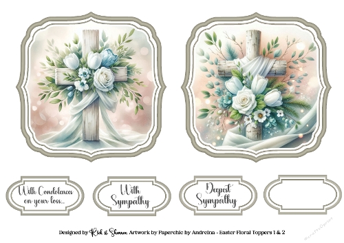 Delicate Sympathy Toppers with Sentiments 1 & 2