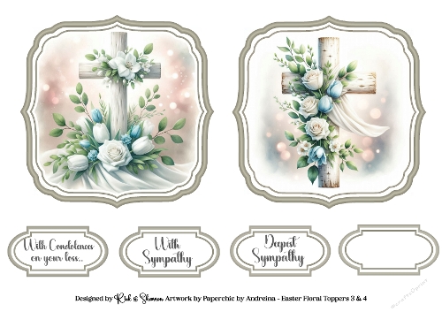 Delicate Sympathy Toppers with Sentiments 3 & 4